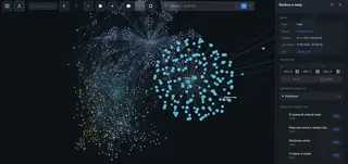 IVGraph reading list node cluster with Notion book pages and AI-powered similar nodes recommendations